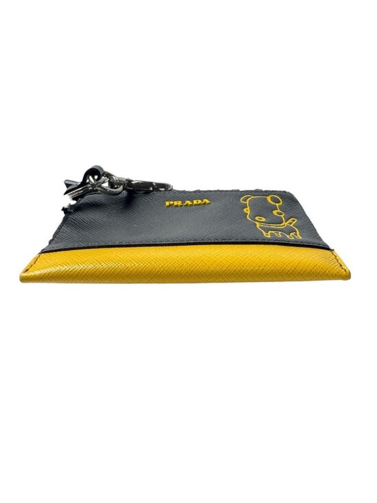 Black Saffiano leather coin purse | PRADA - United States Prada Saffiano Dog Illustration Coin Case
